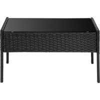 Sestava zahradního ratanového nábytku MAGNOLIA - černá/béžová