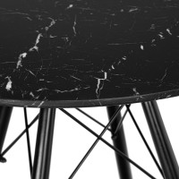 Jídelní kulatý stůl PARIS Black 80 cm - černý mramor