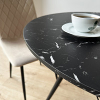 Jídelní kulatý stůl PARIS Black 80 cm - černý mramor