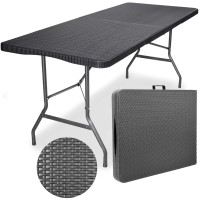 Skládací cateringový stůl RATTAN - 180 cm - šedý