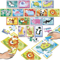 EDUCA Puzzle bitva Zvířátka 16x9 dílků