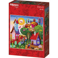 ALIPSON Čtvercové puzzle Kočičí slunce 1000 dílků