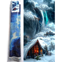 NORIMPEX Diamantové malování Chata v zimě 80x40cm