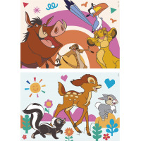 EDUCA Dřevěné puzzle Lví král a Bambi 2x16 dílků