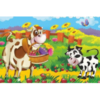 ART PUZZLE Dřevěné puzzle Kravička s květinami 25 dílků