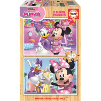 EDUCA Dřevěné puzzle Minnie a Daisy 2x50 dílků