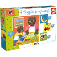EDUCA Puzzle Petit Ours Brun 4v1 (12,16,20,25 dílků)