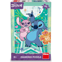 DINO Puzzle s drahokamy Stitch 200 dílků