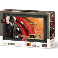 ART PUZZLE Puzzle s rámem a lepidlem 3v1 Atatürk a Anitkabir 1000 dílků