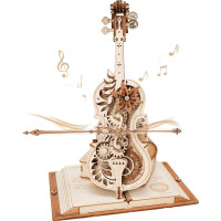 ROBOTIME Rokr 3D dřevěné puzzle Kouzelné violoncello (hrací skříňka) 199 dílků