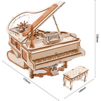 ROBOTIME Rokr 3D dřevěné puzzle Kouzelný klavír (hrací skříňka) 223 dílků