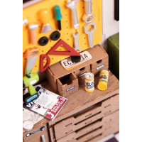 ROBOTIME Rolife DIY 3D dřevěné puzzle Garáž s LED osvětlením 157 dílků