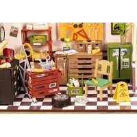ROBOTIME Rolife DIY 3D dřevěné puzzle Garáž s LED osvětlením 157 dílků