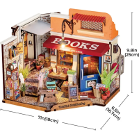 ROBOTIME Rolife DIY 3D dřevěné puzzle Knihkupectví na rohu 108 dílků