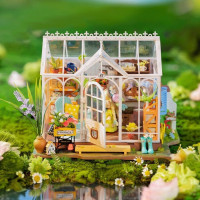 ROBOTIME Rolife DIY 3D dřevěné puzzle Vysněný zahradní dům s LED osvětlením 240 dílků