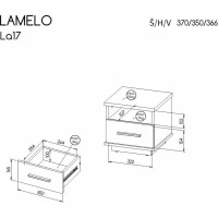 Noční stolek LAMELO LA17 - dub wotan/černý