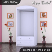 Dětská skříň HAPPY bez motivu - TYP 6A, bílá