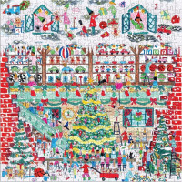 Galison Fóliové puzzle Michael Storrings Vánoční dílna hraček 500 dílků