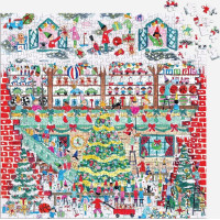 Galison Fóliové puzzle Michael Storrings Vánoční dílna hraček 500 dílků