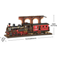 RoboTime 3D dřevěná skládačka Vintage parní lokomotiva