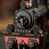 RoboTime 3D dřevěná skládačka Vintage parní lokomotiva