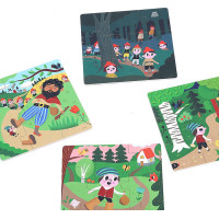 Vilac Dřevěné puzzle O Palečkovi 4 v 1