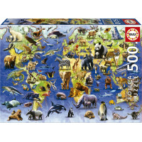 EDUCA Puzzle 100 ohrožených druhů 500 dílků