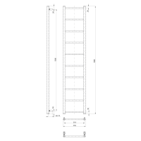 Sapho DINA otopné těleso 350x1680mm, černá mat IR378TB