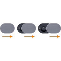 Solight 1z + USB A+C 20W PD vestavná zásuvka s posuvným víčkem, 2m, stříbrná