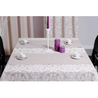 Dekorační ubrus ANGELA 135x220 cm - bílý/béžový