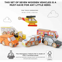 Le Toy Van Set záchranných autíček s vrtulníkem
