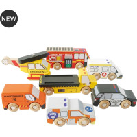 Le Toy Van Set záchranných autíček s vrtulníkem