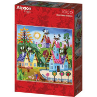 ALIPSON Čtvercové puzzle Slet čápů 1000 dílků