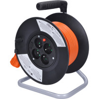Solight prodlužovací přívod na bubnu, 4 zásuvky, 20m, oranžový kabel, 3x 1,5mm2