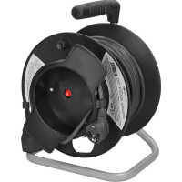 Solight prodlužovací přívod na bubnu, 1 zásuvka, 25m, černý kabel, 3x 1,5mm2