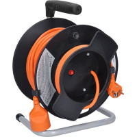 Solight prodlužovací přívod na bubnu, 1 zásuvka, 25m, oranžový kabel, 3x 1,5mm2