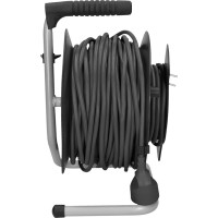 Solight prodlužovací přívod na bubnu, 1 zásuvka, 50m, černý kabel, 3x 1,5mm2