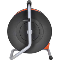 Solight prodlužovací přívod na bubnu, 1 zásuvka, 50m, oranžový kabel, 3x 1,5mm2