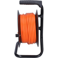 Solight prodlužovací přívod na bubnu, 4 zásuvky, 15m, oranžový kabel, 3x 1,5mm2