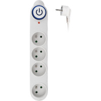 Solight přepěťová ochrana, 150J, 4 zásuvky, 1,5m, bílá