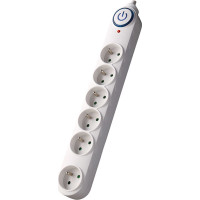 Solight přepěťová ochrana, 150J, 6 zásuvek, 1,5m, bílá