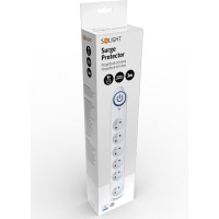 Solight přepěťová ochrana, 150J, 6 zásuvek, 3m, bílá