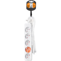 Solight prodlužovací přívod, 5 zásuvek, bílý, 1,5m