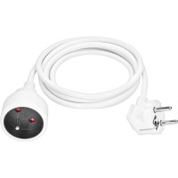 Solight prodlužovací přívod - spojka, 1 zásuvka, 1,5m, 3 x 1mm2, bílá