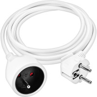 Solight prodlužovací přívod - spojka, 1 zásuvka, 3m, 3 x 1mm2, bílá