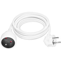 Solight prodlužovací přívod - spojka, 1 zásuvka, 5m, 3 x 1mm2, bílá