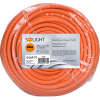 Solight prodlužovací přívod - spojka, 1 zásuvka, 30 m, 3 x 1,5mm2, oranžová
