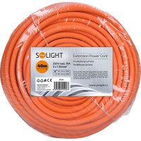 Solight prodlužovací přívod - spojka, 1 zásuvka, 40 m, 3 x 1,5mm2, oranžová