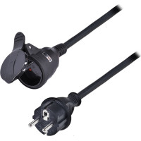 Solight prodlužovací přívod - spojka, 1 zásuvka, 20m, 3 x 1,5mm2, gumová, černá