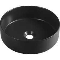 Isvea INFINITY ROUND keramické umyvadlo na desku, průměr 36cm, černá mat 10NF65036-2N